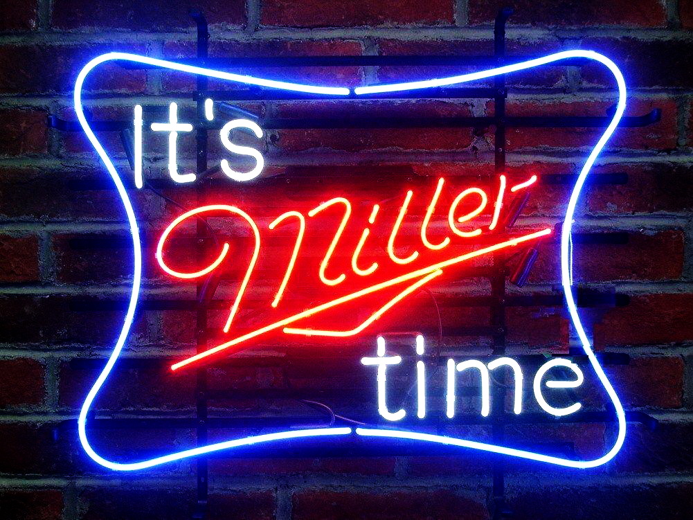 Its Miller Time Border Neon Sign